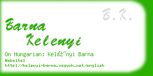 barna kelenyi business card